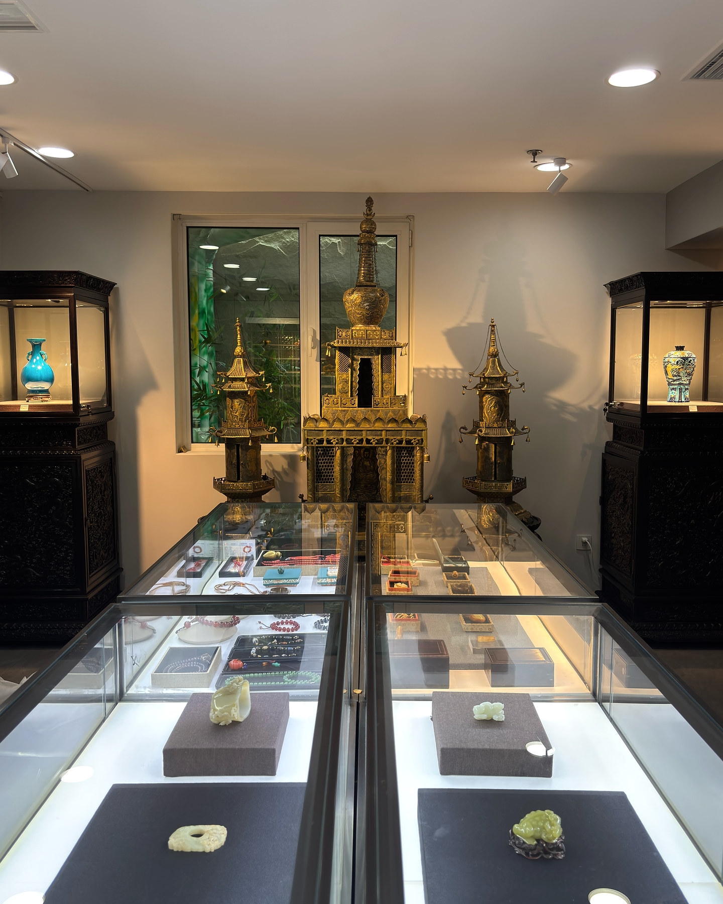 Sculptural objects, display cabinets and smaller pieces in our collection space