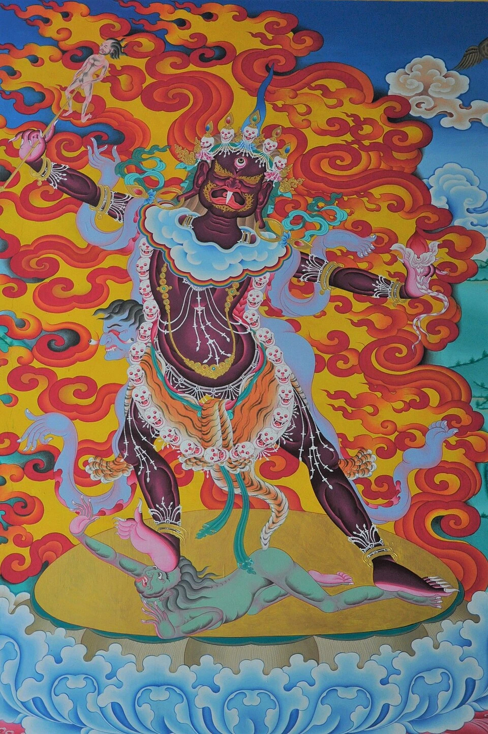 印度 Pin Valley Kungri Gompha 中被标为一髻佛母的壁画