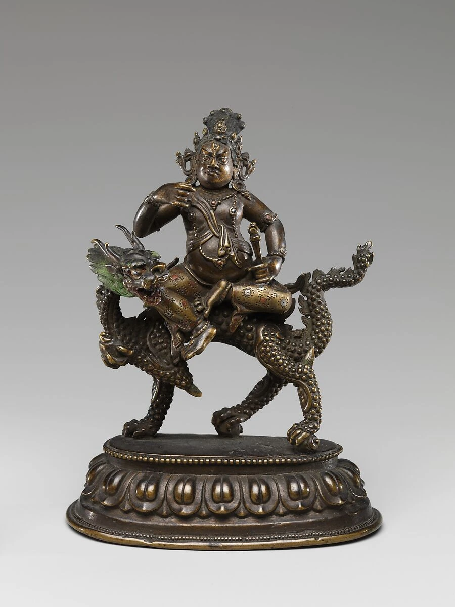 White Jambhala riding a dragon, Mongolia, 18th–19th century, The Met 48.30.12