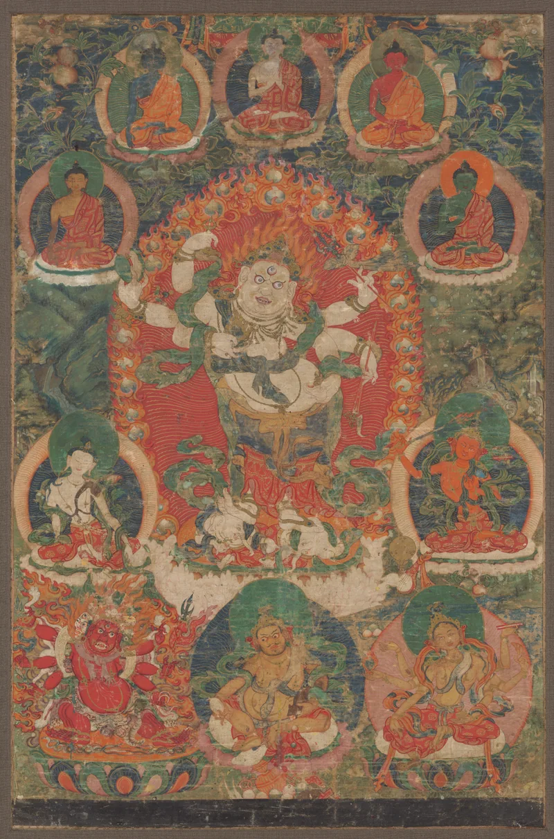 White Mahakala thangka from Tibet
