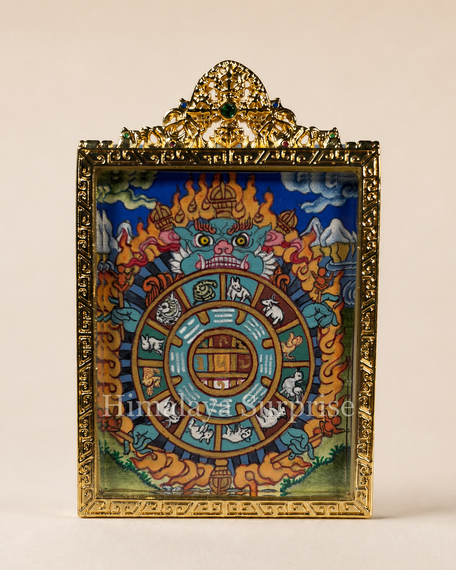 Amitabha Buddha Mini Thangka · Gold-Ground | reverse documentary view