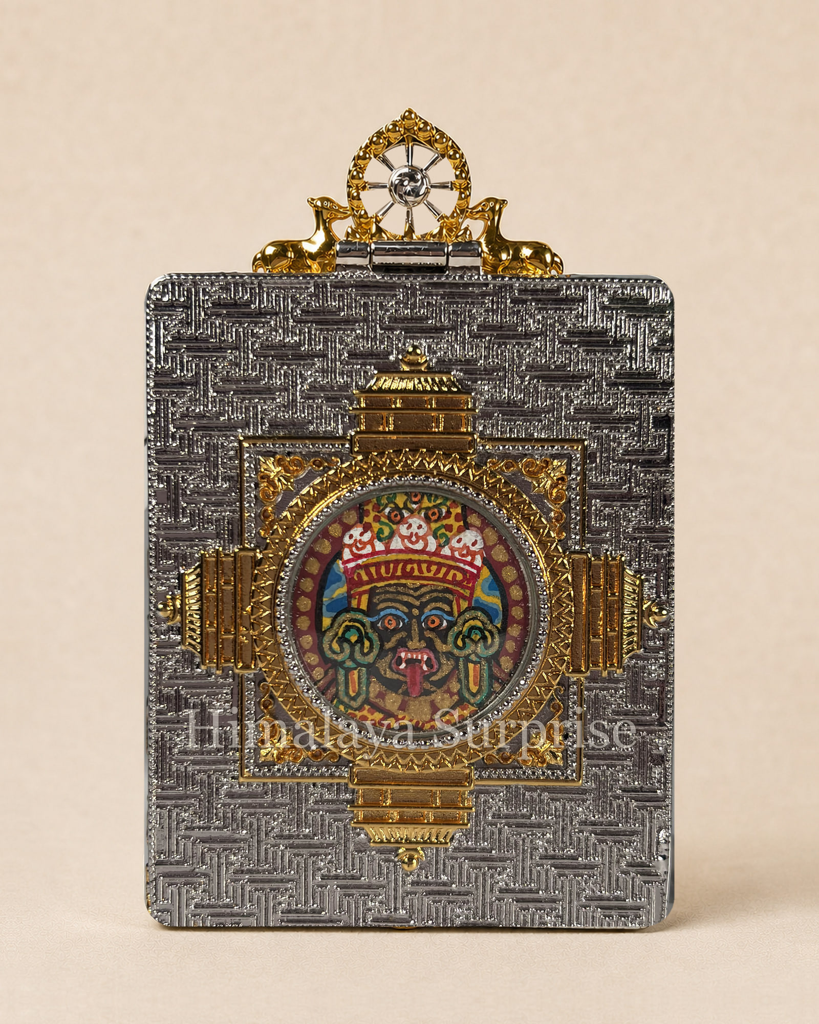 Samantabhadra Bodhisattva Mini Thangka · Gold-Ground | reverse documentary view